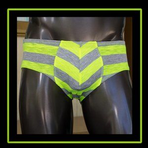 Mens Fluorescent Green Brief Handmade